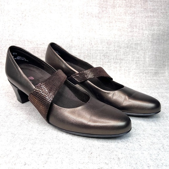 Munro bronze brown Mary Jane heels pumps sz 11 SS wedding party sparkle elegant - Picture 1 of 10